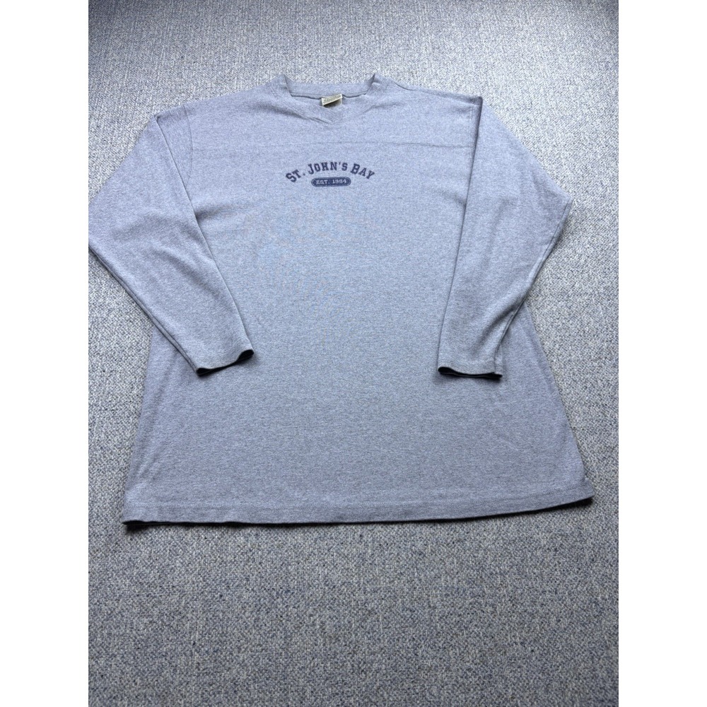 St. John's Bay Mens XL Gray Crewneck Sweatshirt Logo Pullover USA Made